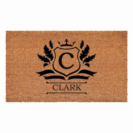 Calloway Mills Monogram Door Mat, Black, Natural, 24 in W x 48 in L 108242448C